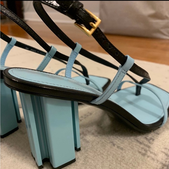 Tory Burch Black and Blue Strap Heels - Picture 7 of 12